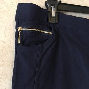 Navy Blue Pants Pocket with Zipper Details YMI